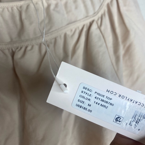 NEW Rebecca Taylor Pique Tiered Flowy Top in Marzapan / Cream / Medium - Picture 7 of 8